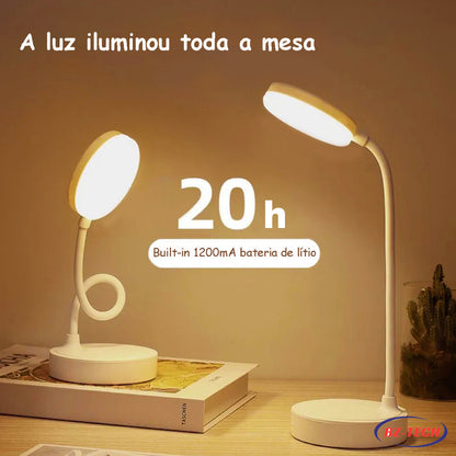 Luminária LED de Mesa Recarregável Touch com Haste Flexível – Sem Fio