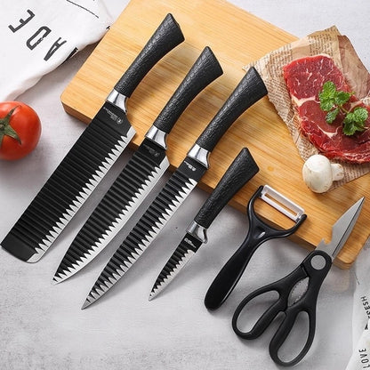 Kit 6 Facas Profissionais para Churrasco e Cozinha – Inox Antiaderente